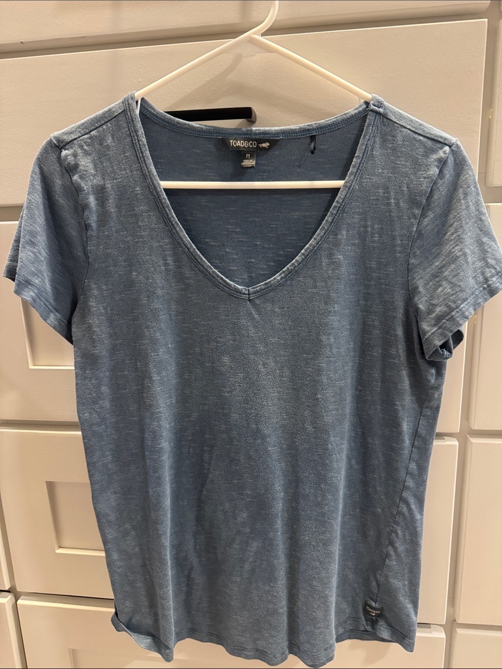Toad&Co Marley Blue V-Neck Short Sleeve Tee